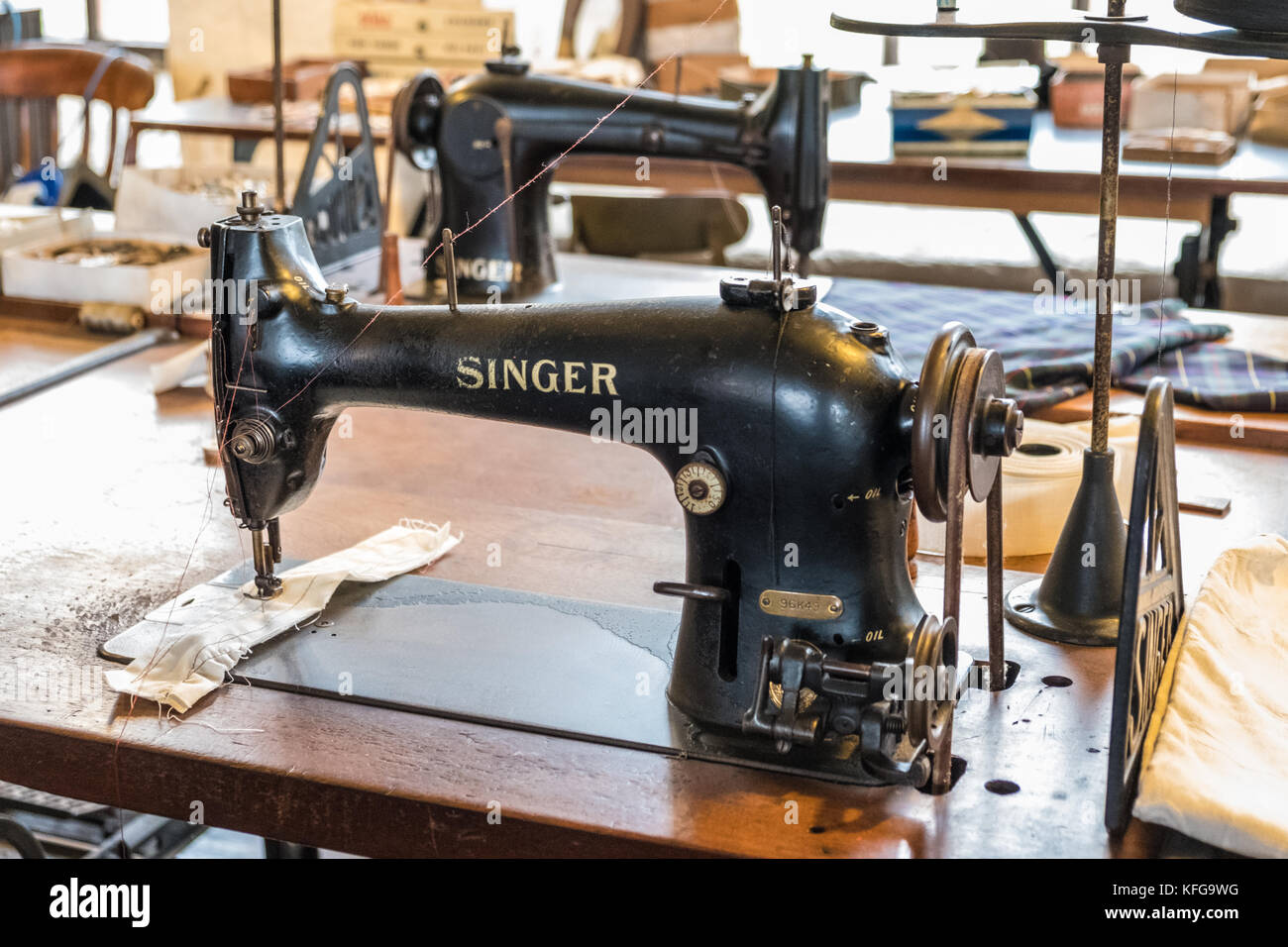 Old Singer sewing machines at Leeds Industrial Museum, Armley Mills