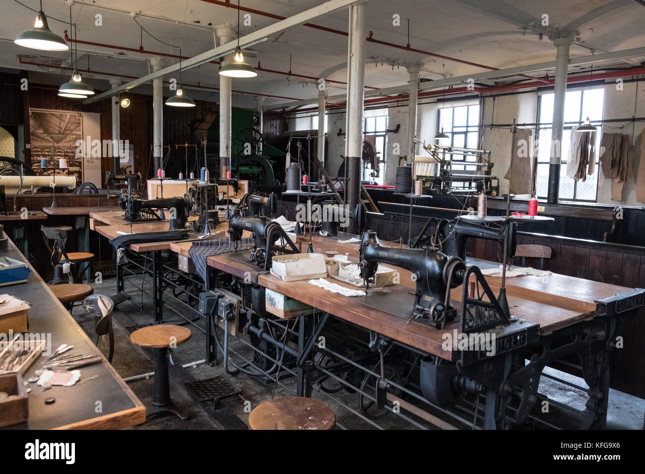 Old Singer sewing machines at Leeds Industrial Museum, Armley Mills