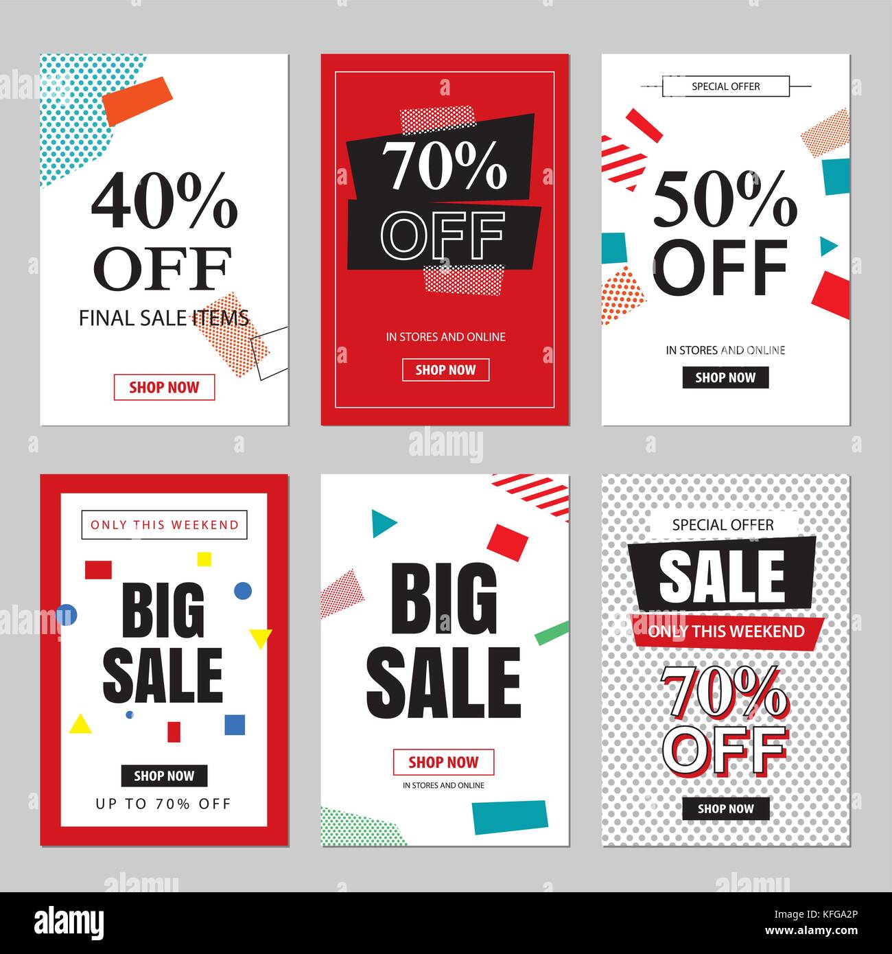 Set Of Sale Website Banner Templates Social Media Banners For