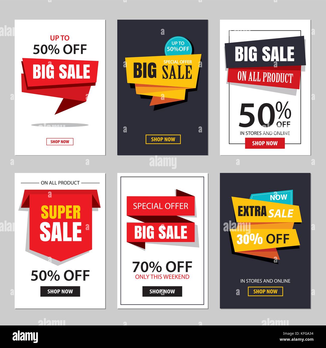 Set Of Sale Website Banner Templates Social Media Banners For