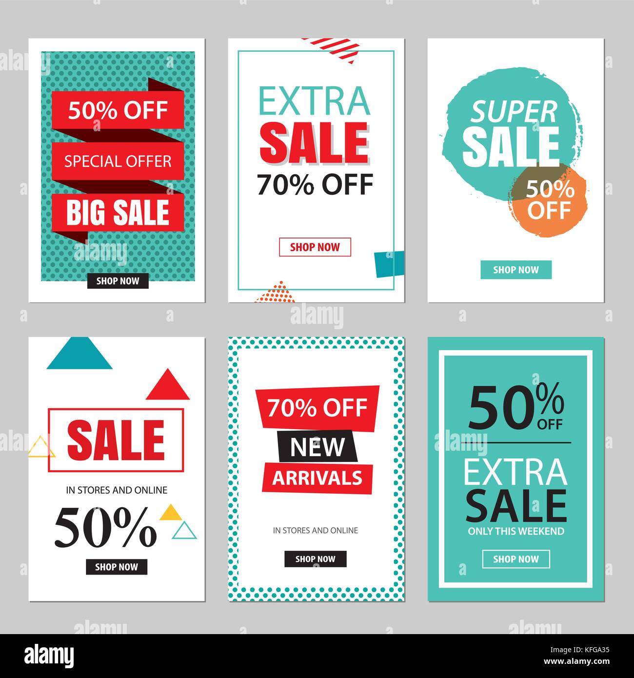 Set Of Sale Website Banner Templates Social Media Banners For