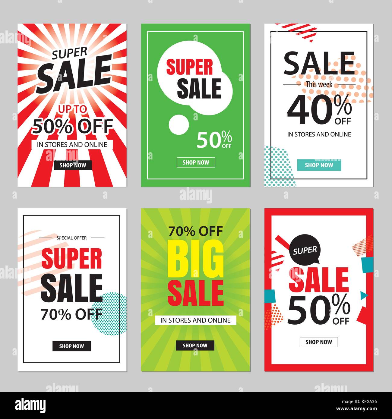 Set Of Sale Website Banner Templates Social Media Banners For