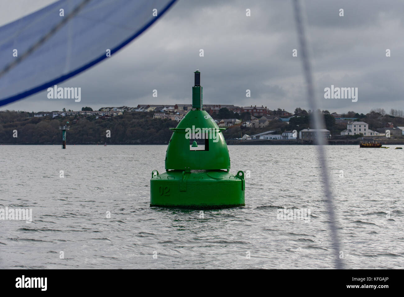 Carr Spit no.2 starboard navigation buoy off Pembroke Dock, Milford Haven Stock Photo