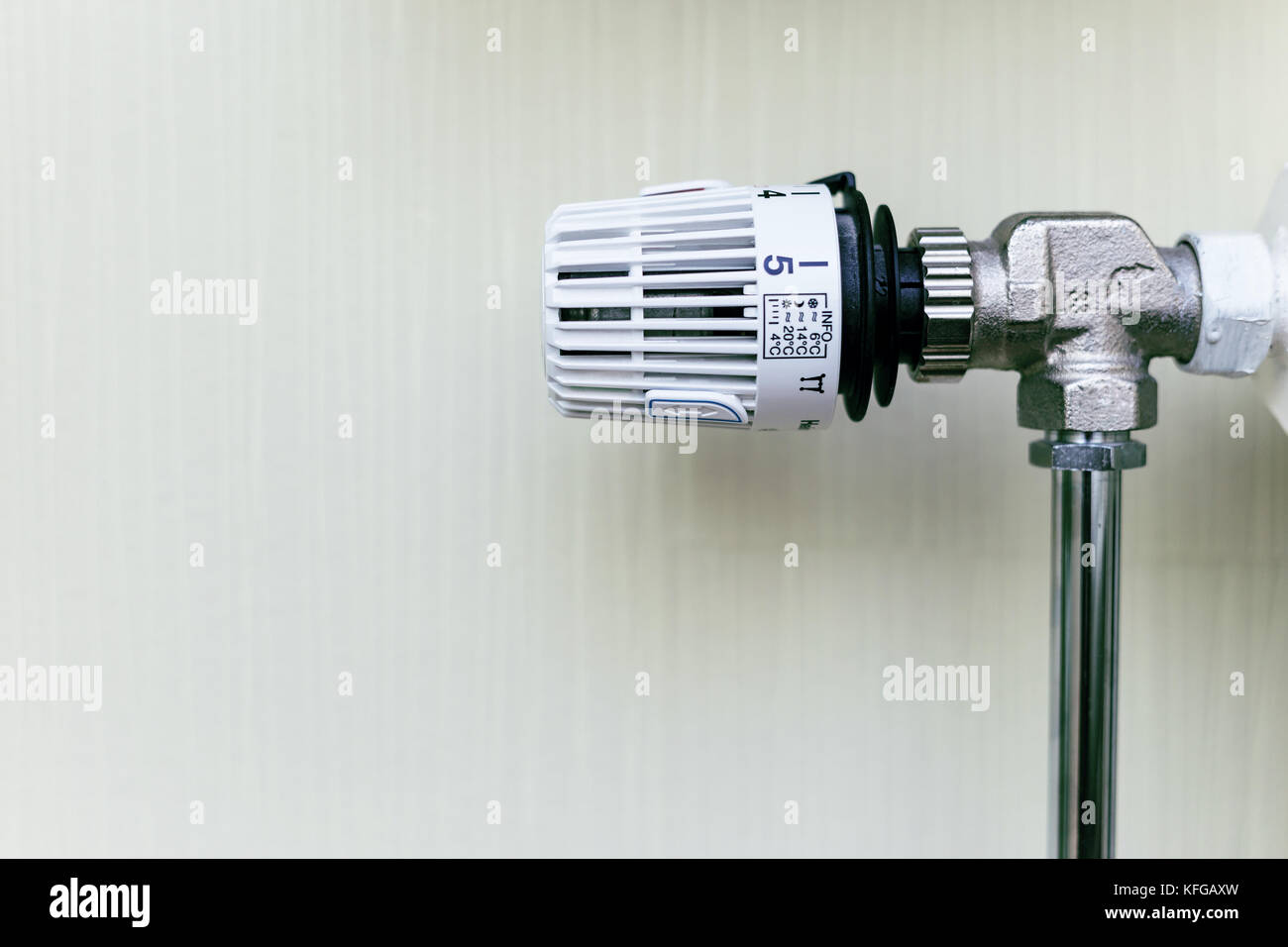 thermostatic valve on radiator close up Stock Photo Alamy