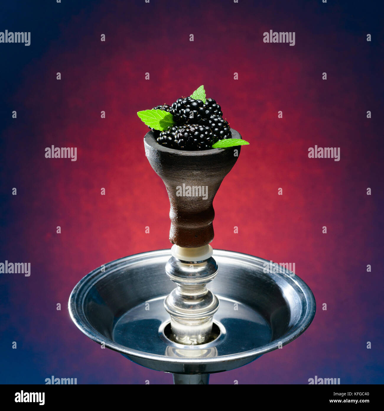 Closeup of hookah head filled with berries Stock Photo Alamy