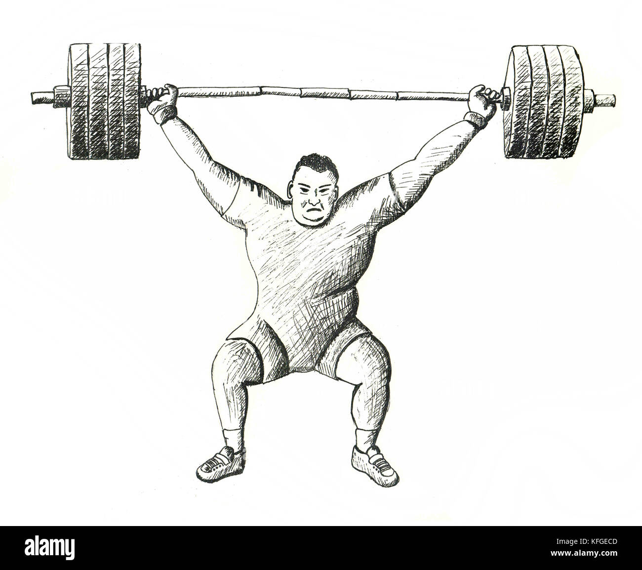 Strongman lifting weight drawing Cut Out Stock Images & Pictures Alamy