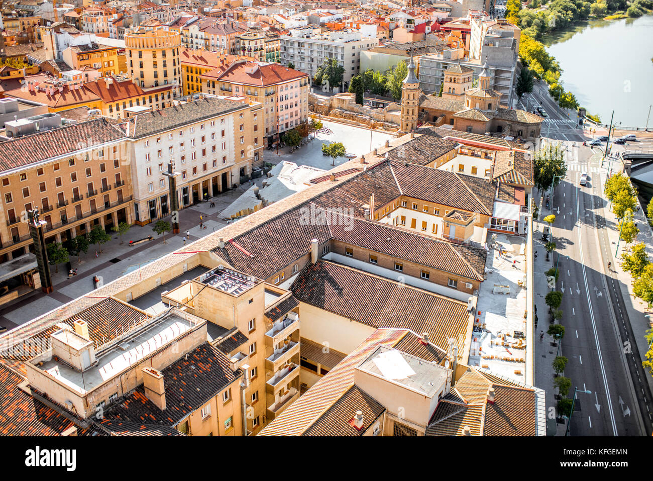 Zaragoza city in Spain Stock Photo
