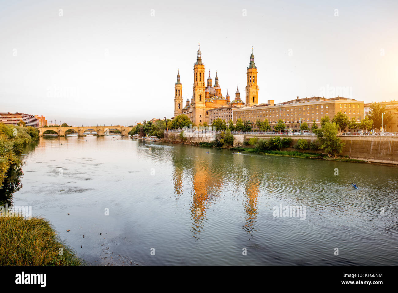 Zaragoza city in Spain Stock Photo