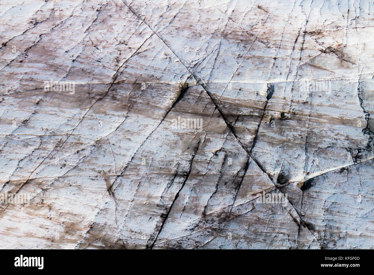 Ice patterns in the Glacier of Iceland Stock Photo