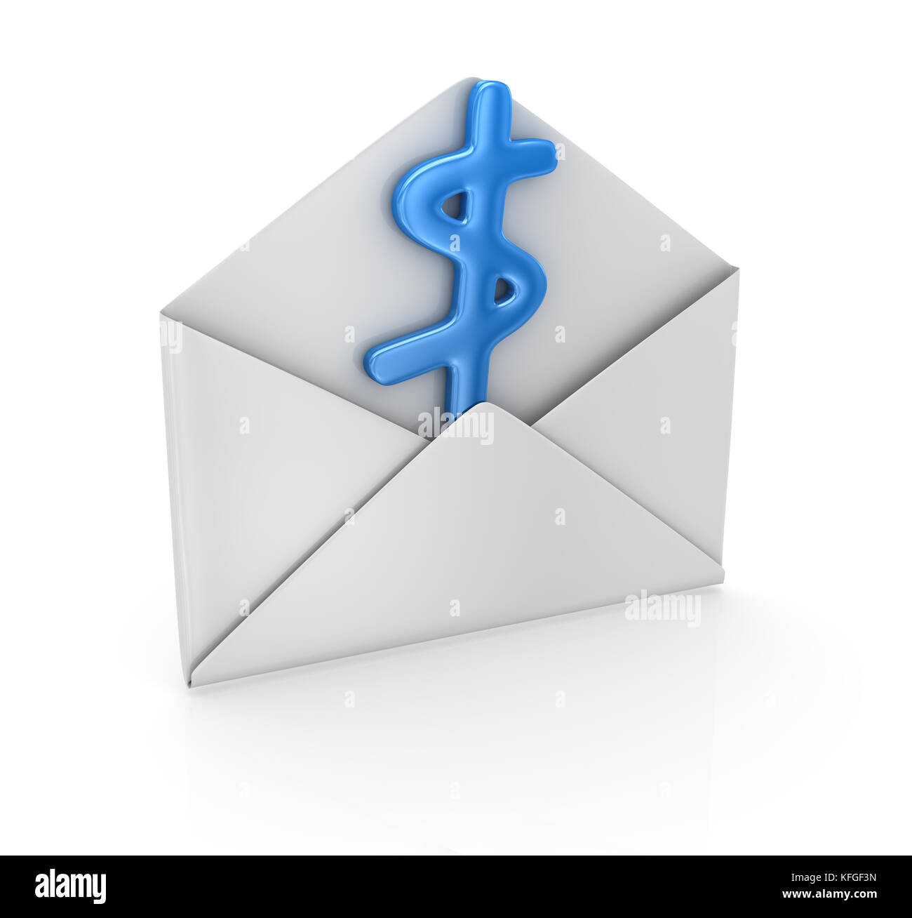Dollar sign in envelope , computer generated image Stock Photo Alamy