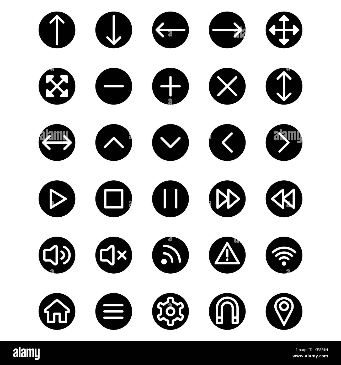 Web icons set for internet and applications. Stock Vector