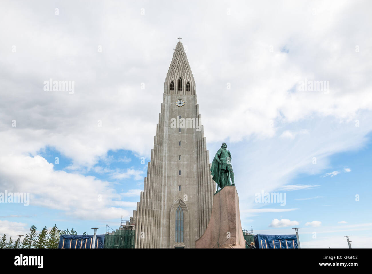 Reykjavik cathedral Iceland Stock Photo