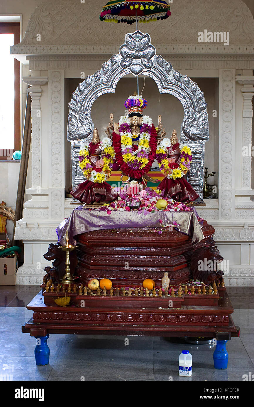 Exterior and interior of the Sri Murugan Temple, Manor Park London. Stock Photo