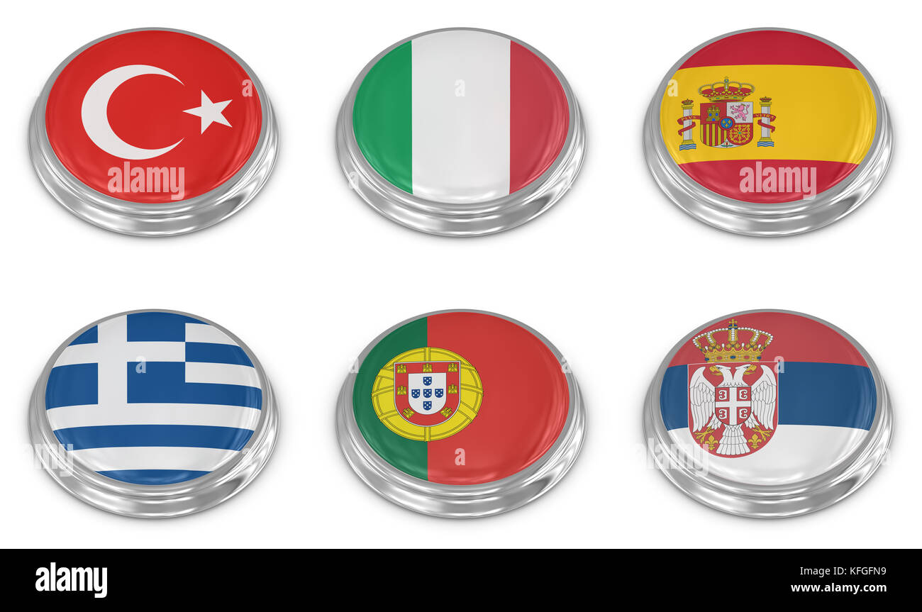 Nation flag icon set , computer generated image. 3d render Stock Photo ...
