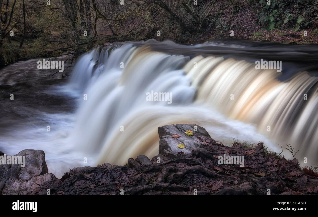The diving board at Sgwd y Pannwr Waterfall Stock Photo Alamy