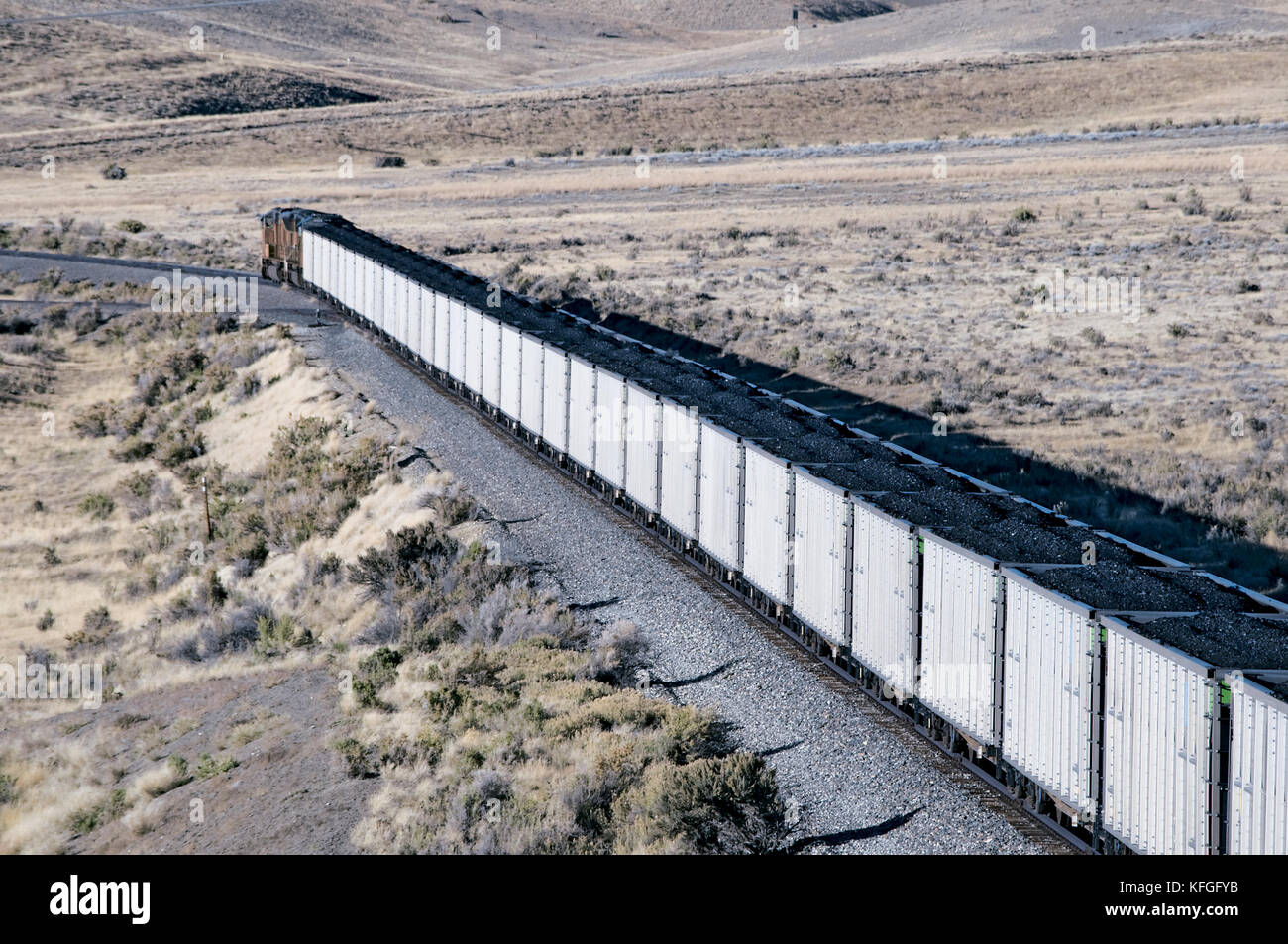 Unit Coal Train in Western Wyoming Stock Photo