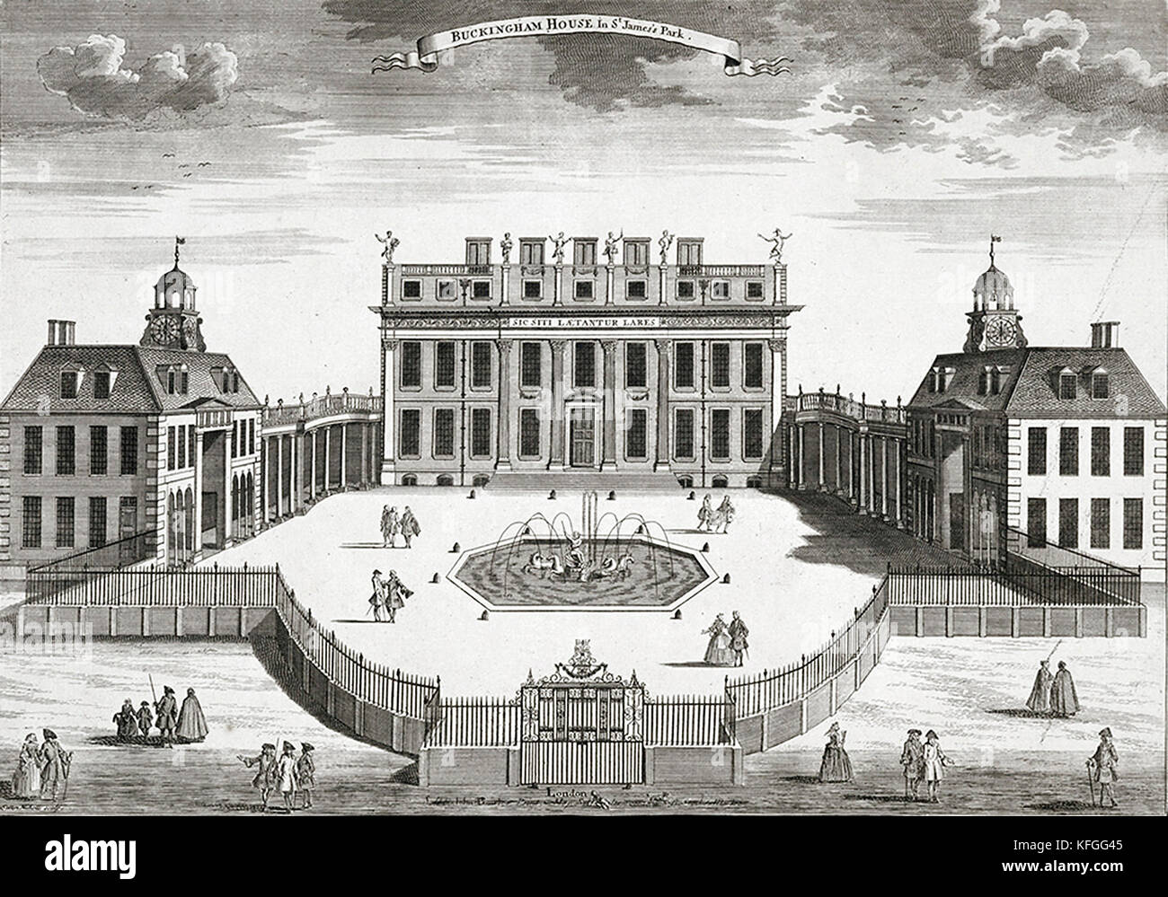 Buckingham Palace as it appeared in the early 18th century. Stock Photo