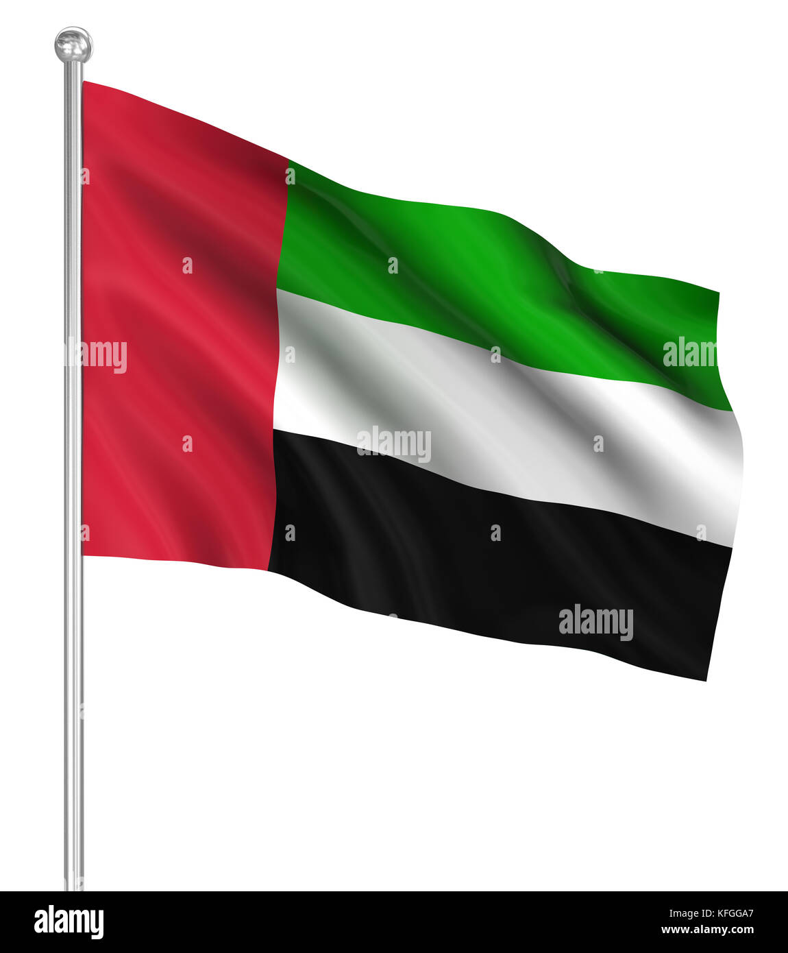 United Arab Emirates flag , computer generated image. 3d render Stock Photo  - Alamy