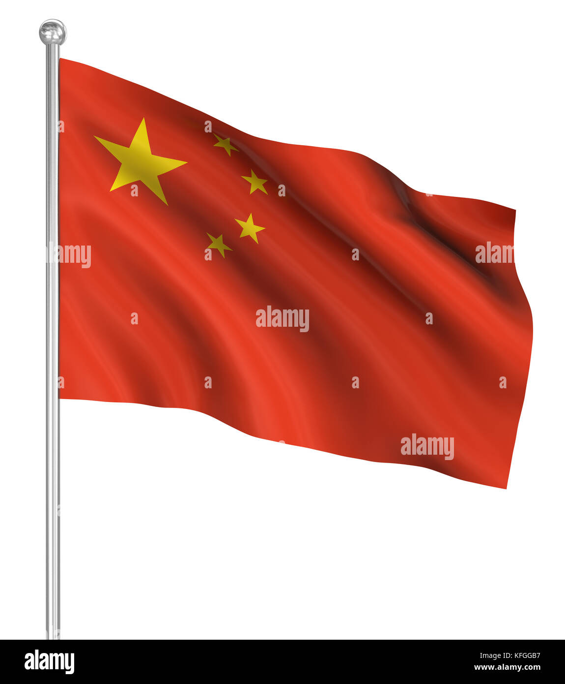 China flag , computer generated image. 3d render Stock Photo - Alamy