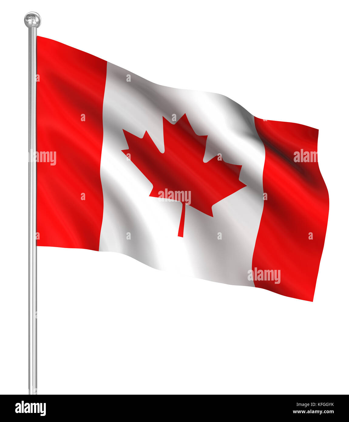 Canada flag , computer generated image. 3d render. Stock Photo