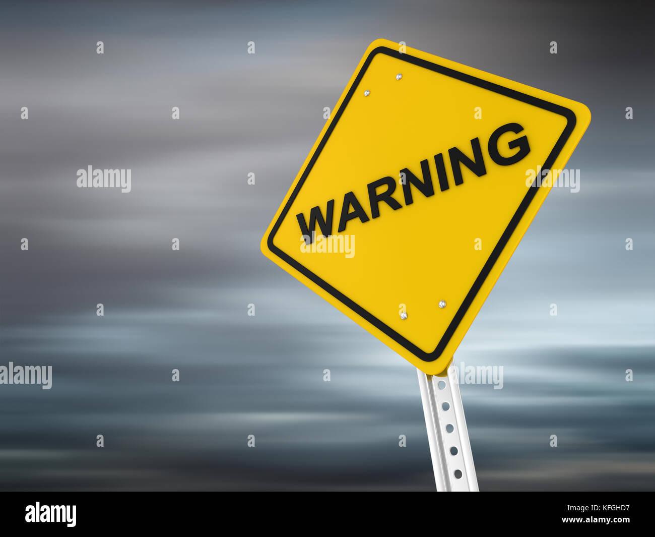 Warning , computer generated image. 3d render Stock Photo - Alamy