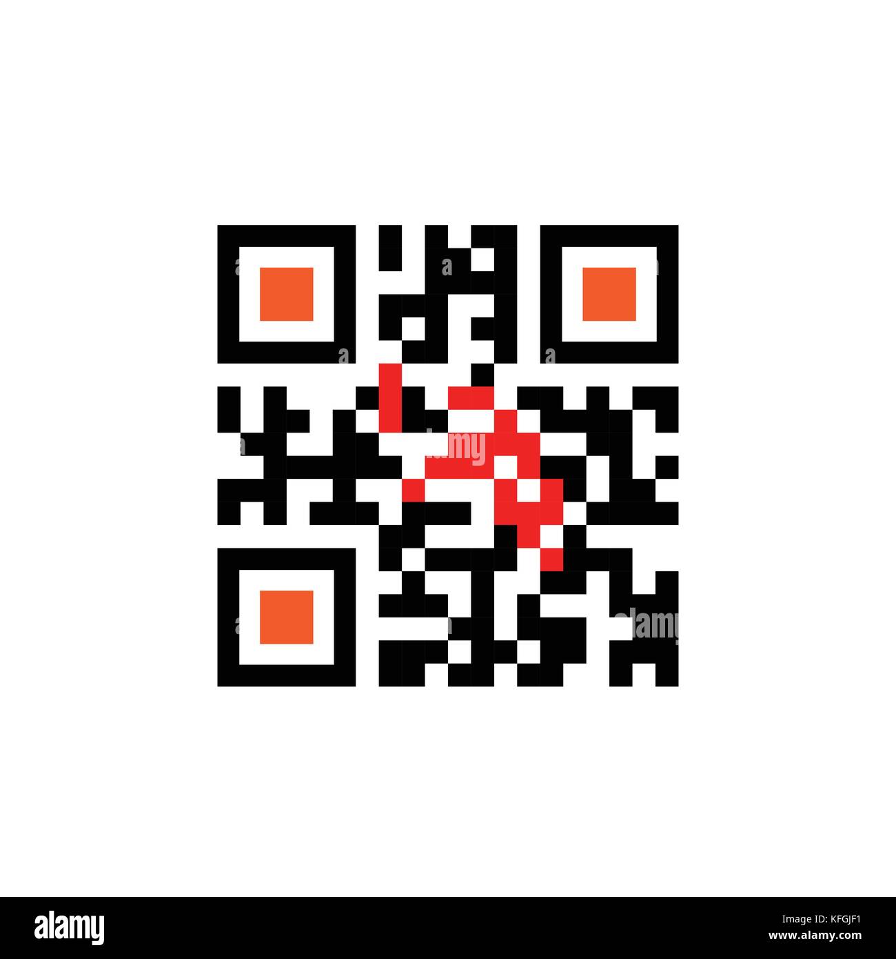 Sample Qr Code For Smartphone Scanning Icon Stock Vector