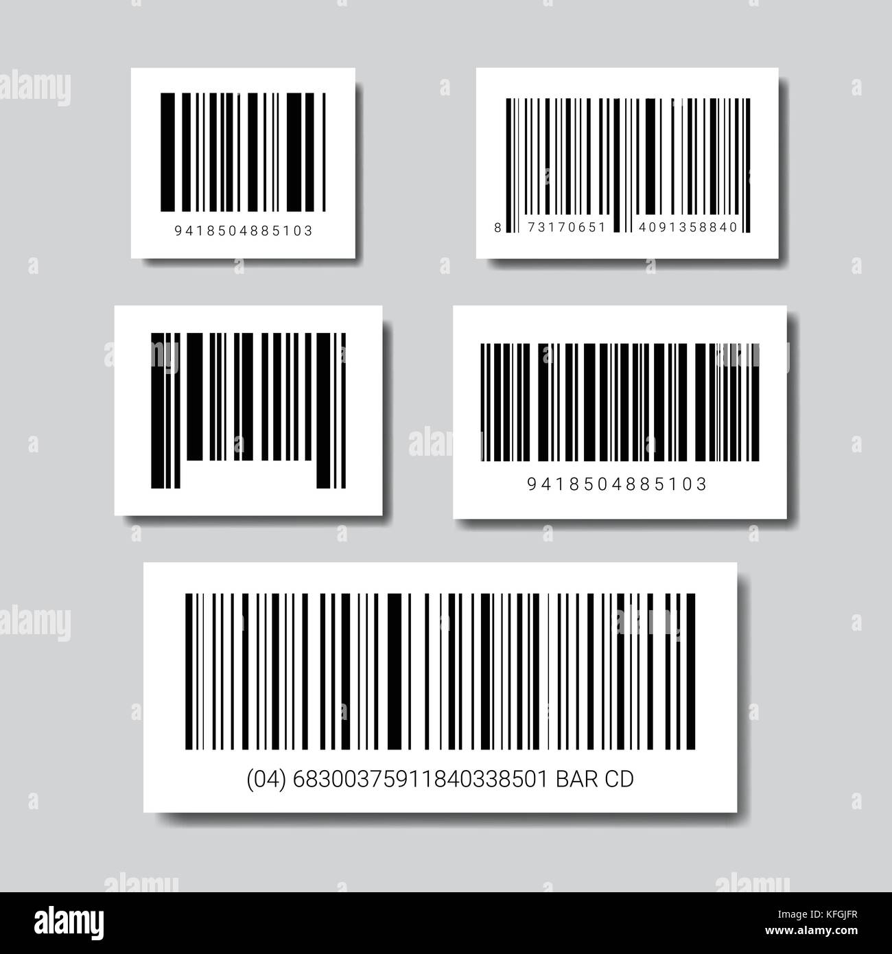 Set Of Sample Bar Codes For Scanning Icon Stock Vector