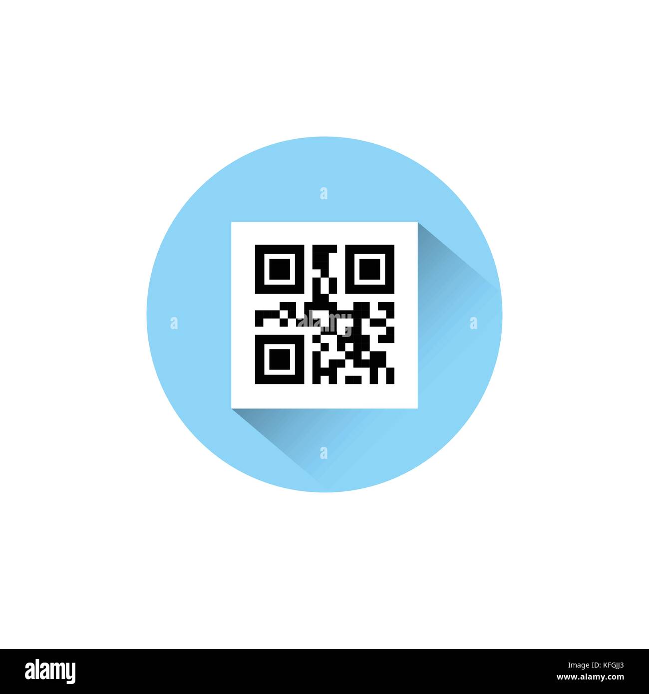 Sample Qr Codes For Smartphone Scanning Icon On Round Blue Background Stock Vector