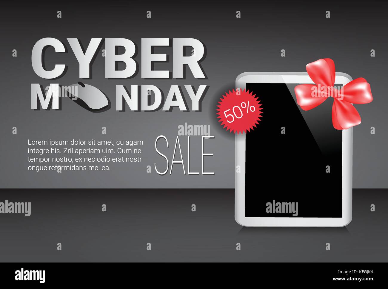 Cyber Monday Sale Template Banner Discounts On Modern Digital Tablets