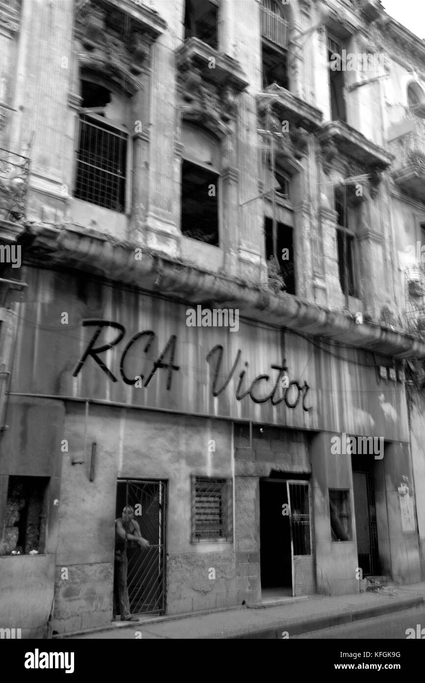 RCA Victor american disc company former desk, La Havana, Cuba Stock Photo