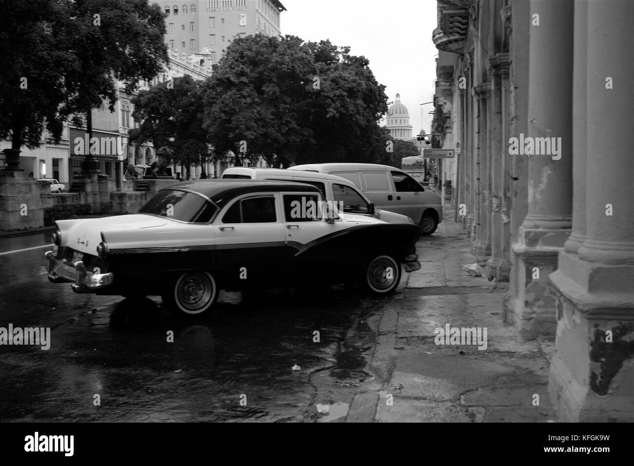 Black and white snapshots of La Havana, Cub Stock Photo