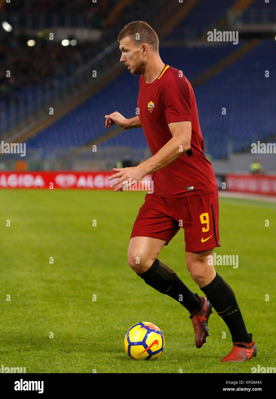 Roma s Edin Dzeko in action during the Serie A soccer match between ...
