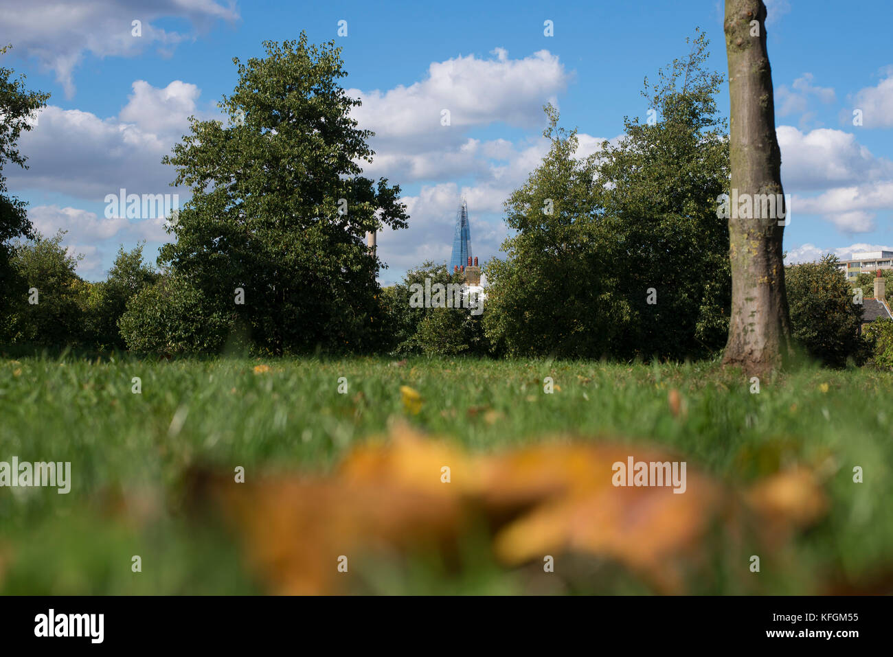 Autumnal Equinox in London, Burgess Park, London, on the 22 September 2017. Stock Photo
