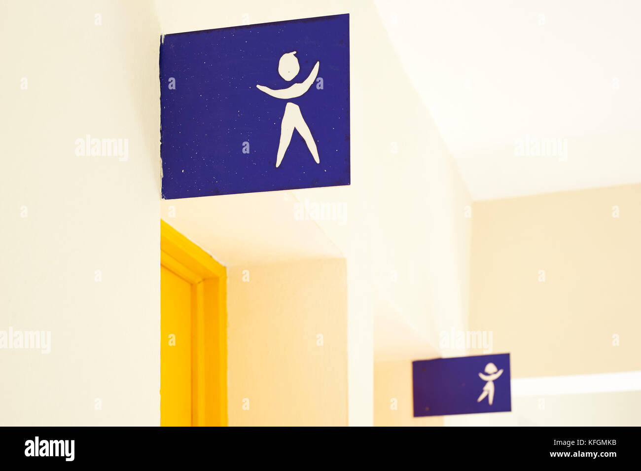 Men and woman separate bathroom signs Stock Photo