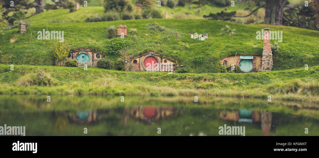 Hobbit houses Stock Photo