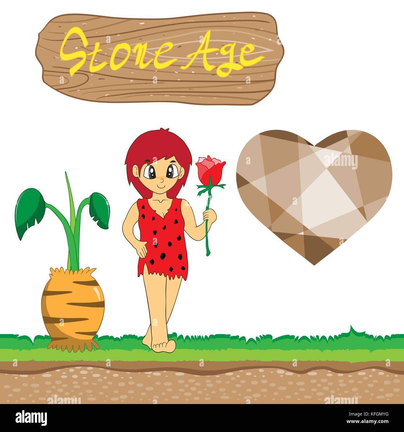 Vector illustration of Stone Age cartoon EPS10 File Stock Vector Image