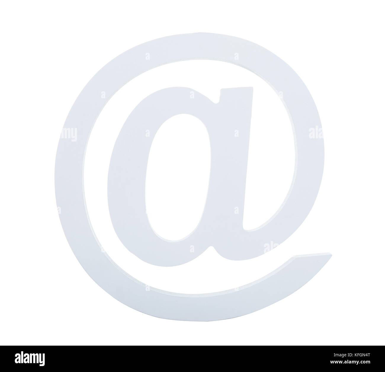 Light grey at sign used in e-mail addresses  symbol of the location or institution of the e-mail recipient  isolated on white background Stock Photo