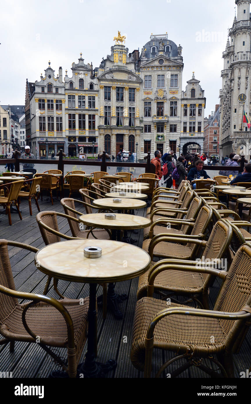 Restaurant at Grand Place, most memorable landmark of Brussels, Belgium