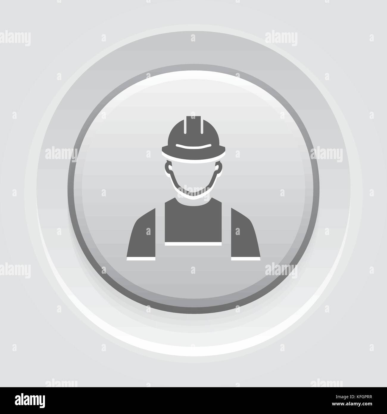 Engineer Icon. Man in Hard Hat. Buider Symbol. Stock Vector