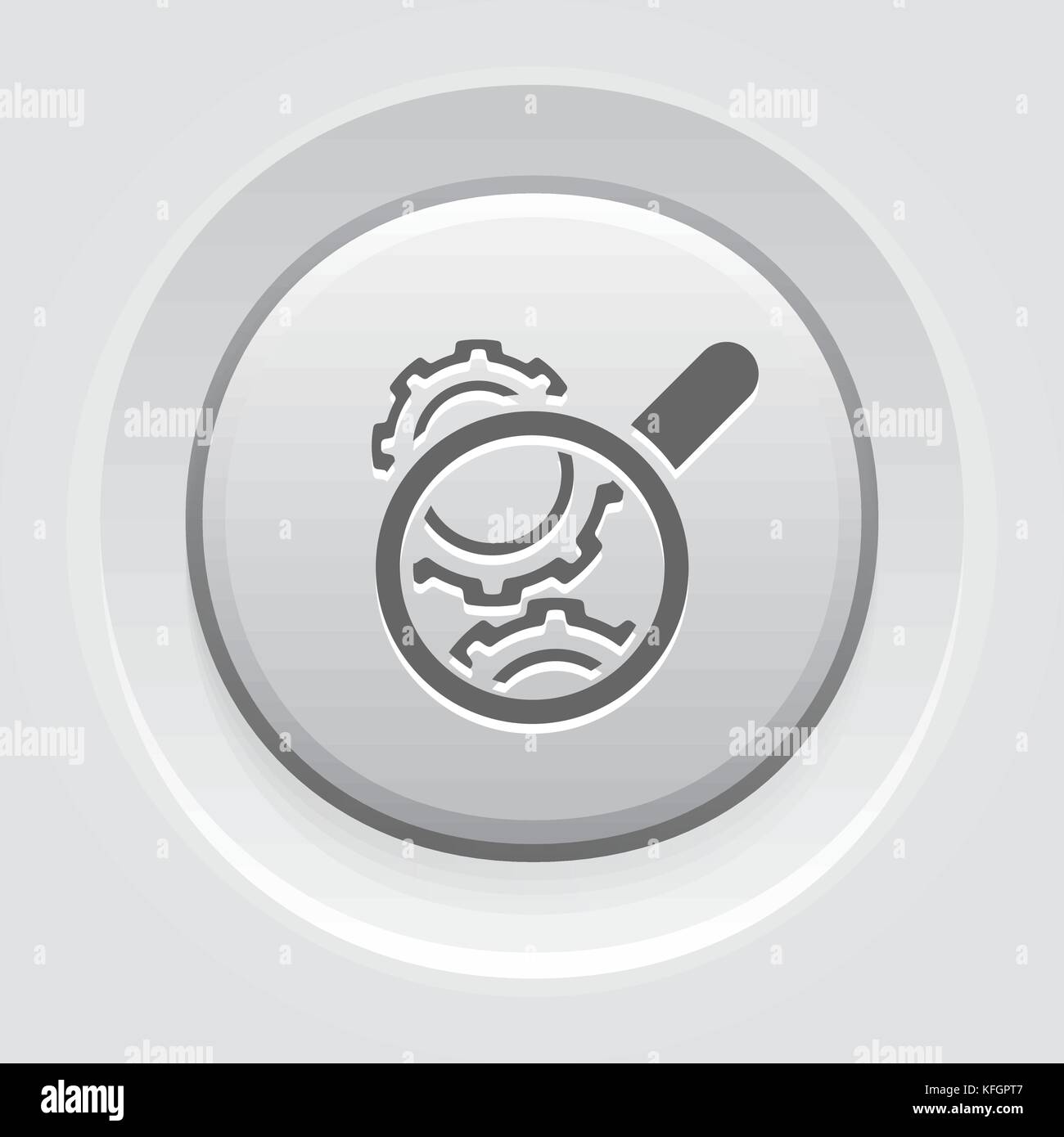 Cog Wheels Inspection Icon. Gears and Magnifier. Engineering Symbol ...