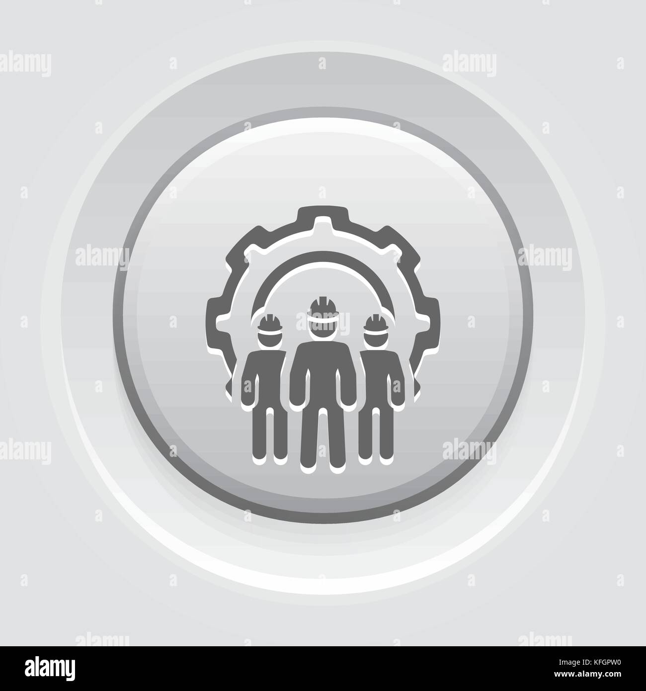 Engineering Team Icon. Three Men and Cog Wheel. Development Symbol ...