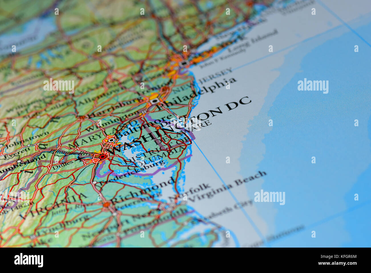 Closeup of a Map of Stock Photo - Alamy