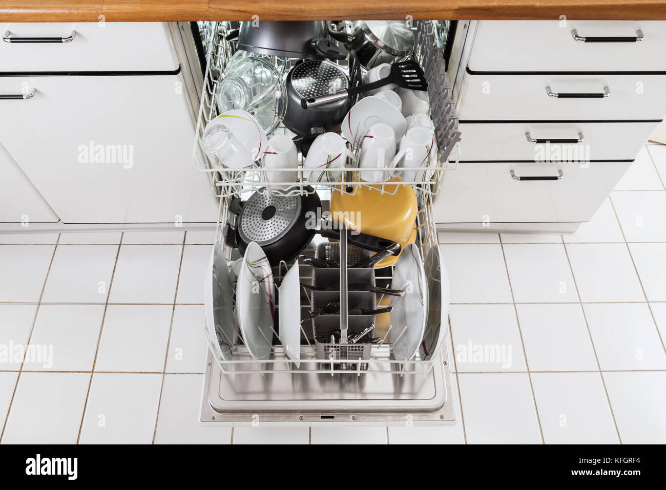Photo Of Utensils Arranged In Dishwasher In Kitchen Stock Photo Alamy