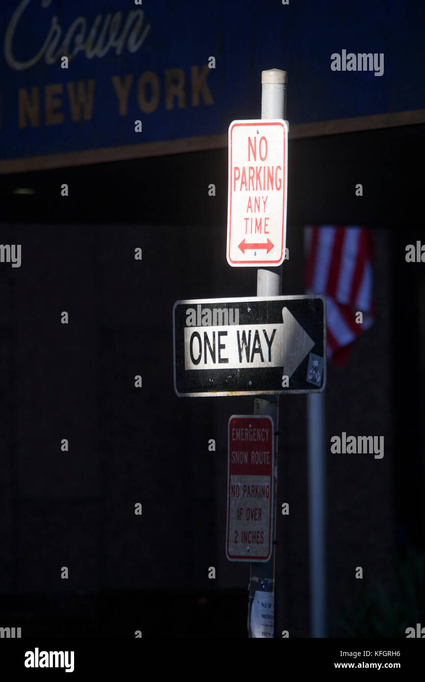 A US street sign in Glasgow which was transformed into New York City
