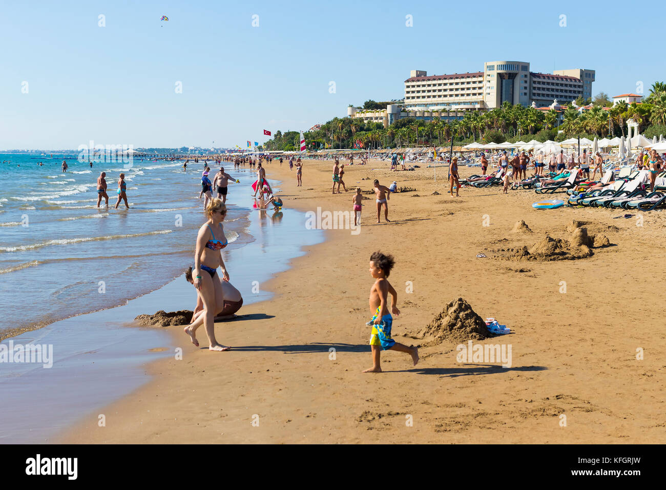 SIDE, TURKEY - 4 OCTOBER, 2017: Coast of Side in Turkey beaches of ...