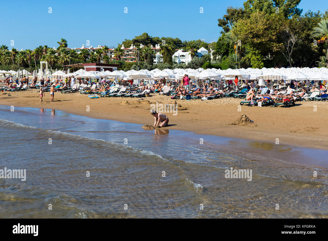 SIDE, TURKEY - 4 OCTOBER, 2017: Coast of Side in Turkey beaches of ...