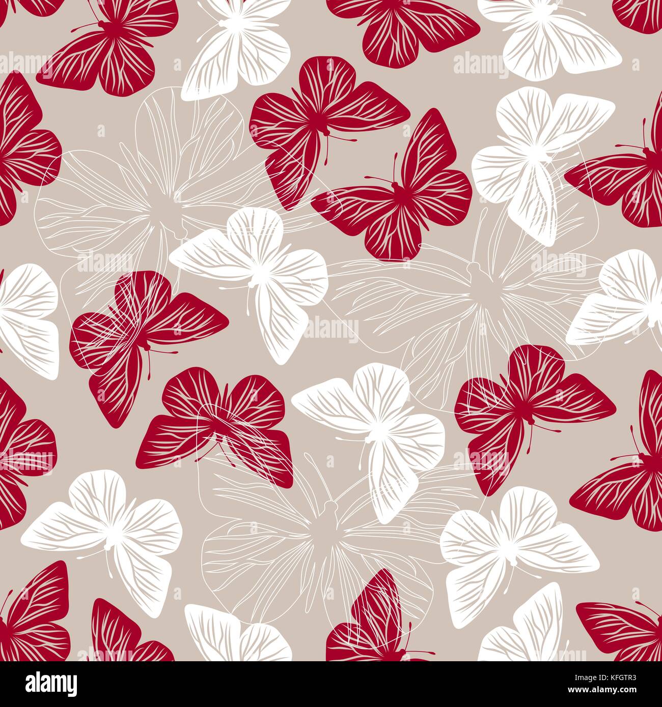Brown white butterflies Stock Vector Images - Alamy