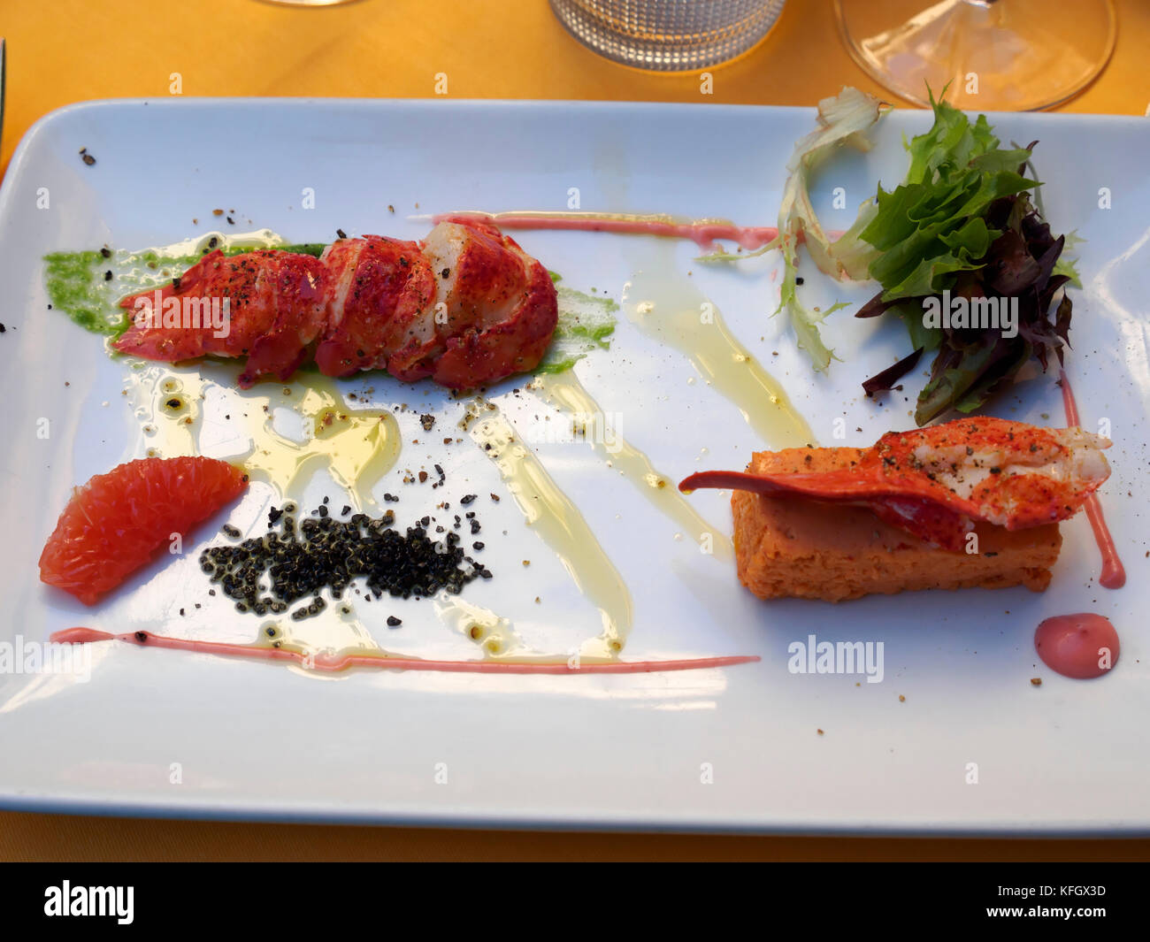 Lobster starter in a Venetian restaurant Stock Photo