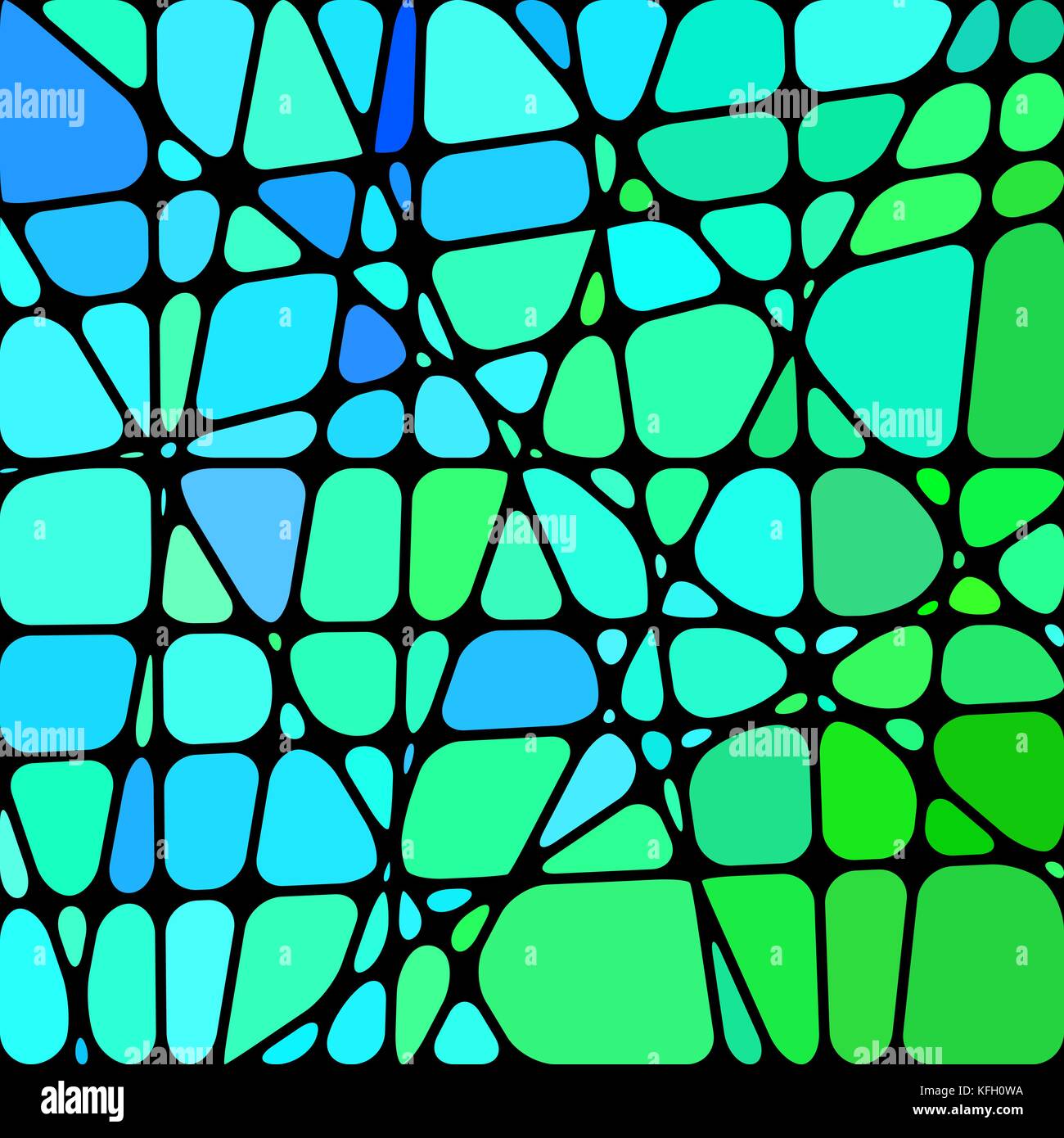abstract vector stained-glass mosaic background - blue and green Stock ...