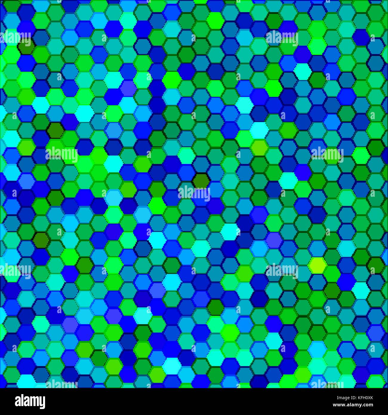 abstract vector geometric hexagon background - green and blue Stock ...